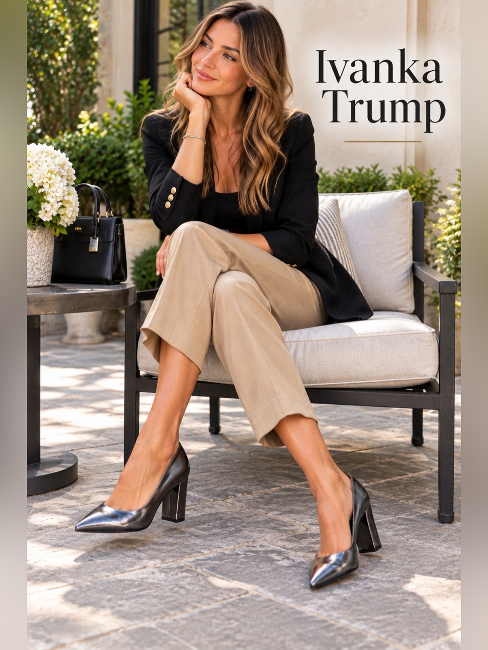 Ivanka Trump Metallic Gray Pointed-Toe Pumps